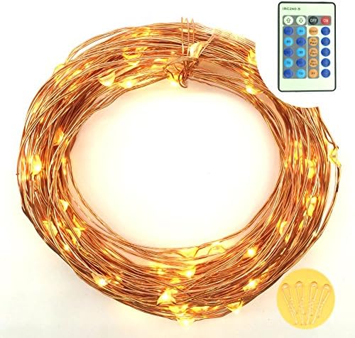 Outdoor String Lights, Unitedtime Dimmable LED String Lights for Bedroom, Patio, Party, Christmas Tree, Decorations ( 100 LEDs, 33 ft Copper Wire, Warm White, Remote Control )