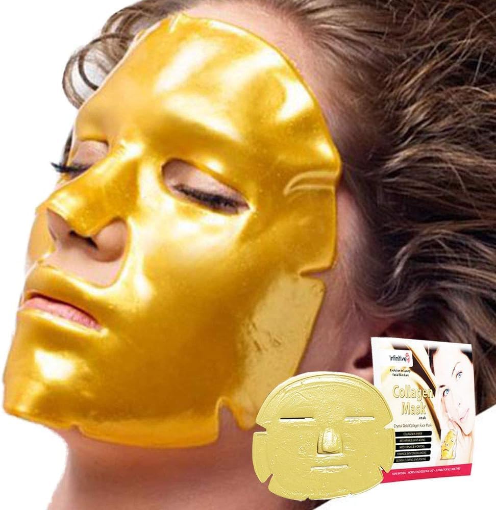Infinitive Beauty 24K Gold Collagen Mask 10 Pack Anti Aging Hydration