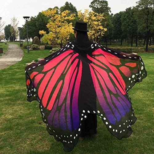 Clearance! Hot Sale! Halloween Butterfly Wings, Among Prop Soft Fabric Shawl Fairy Ladies Nymph Pixie Costume Accessory (197×125CM, A-Hot Pink)