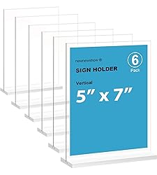 newnewshow 5“x7” Acrylic Sign Holder 6 Pack
