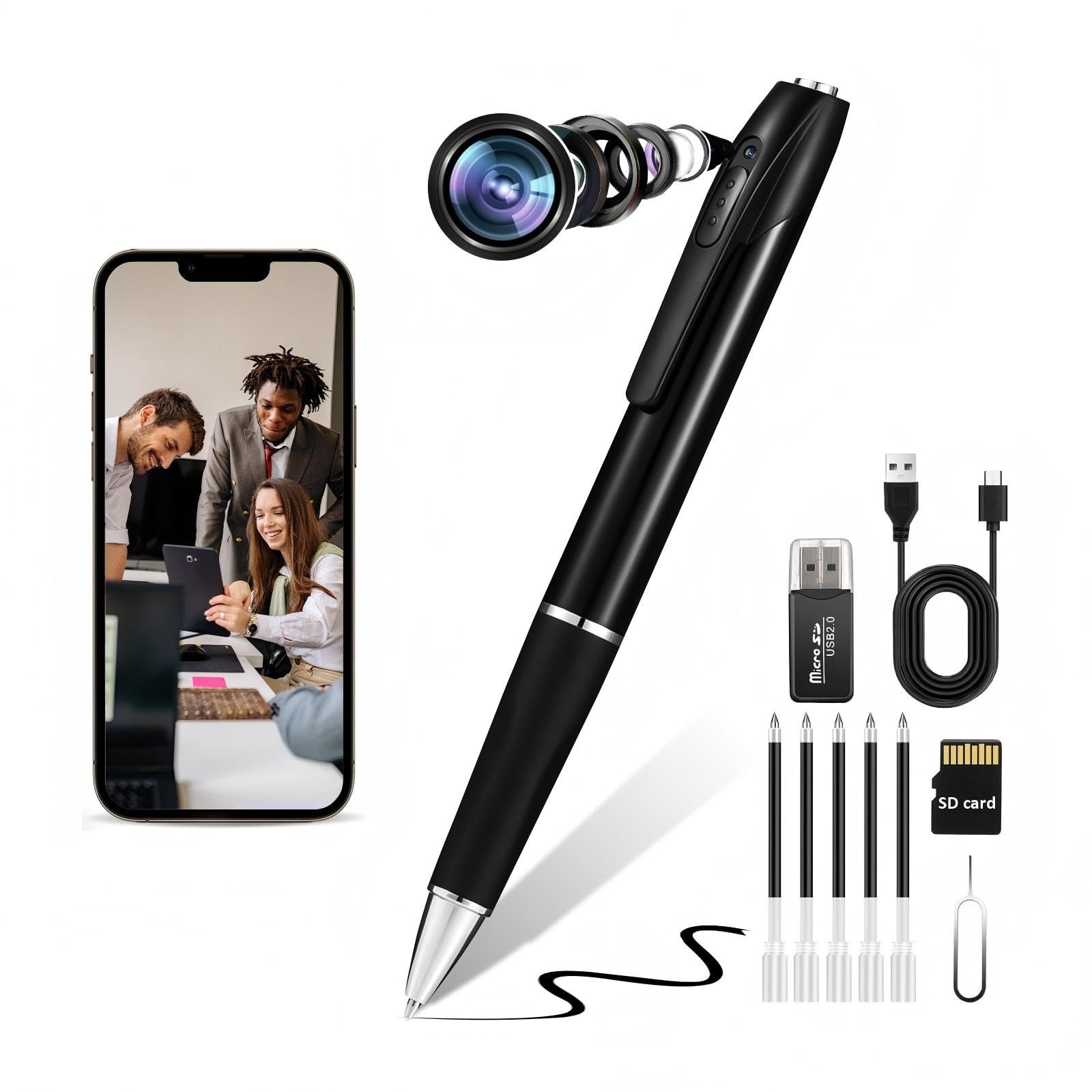 Photo 1 of 1080P Mini Hidden Camera Pen?Nanny Cam Mini Security Cameras?Long Battery Life?Easy to Use?Micro Pen Camera for Capture Important Moment?2026 Upgrade?