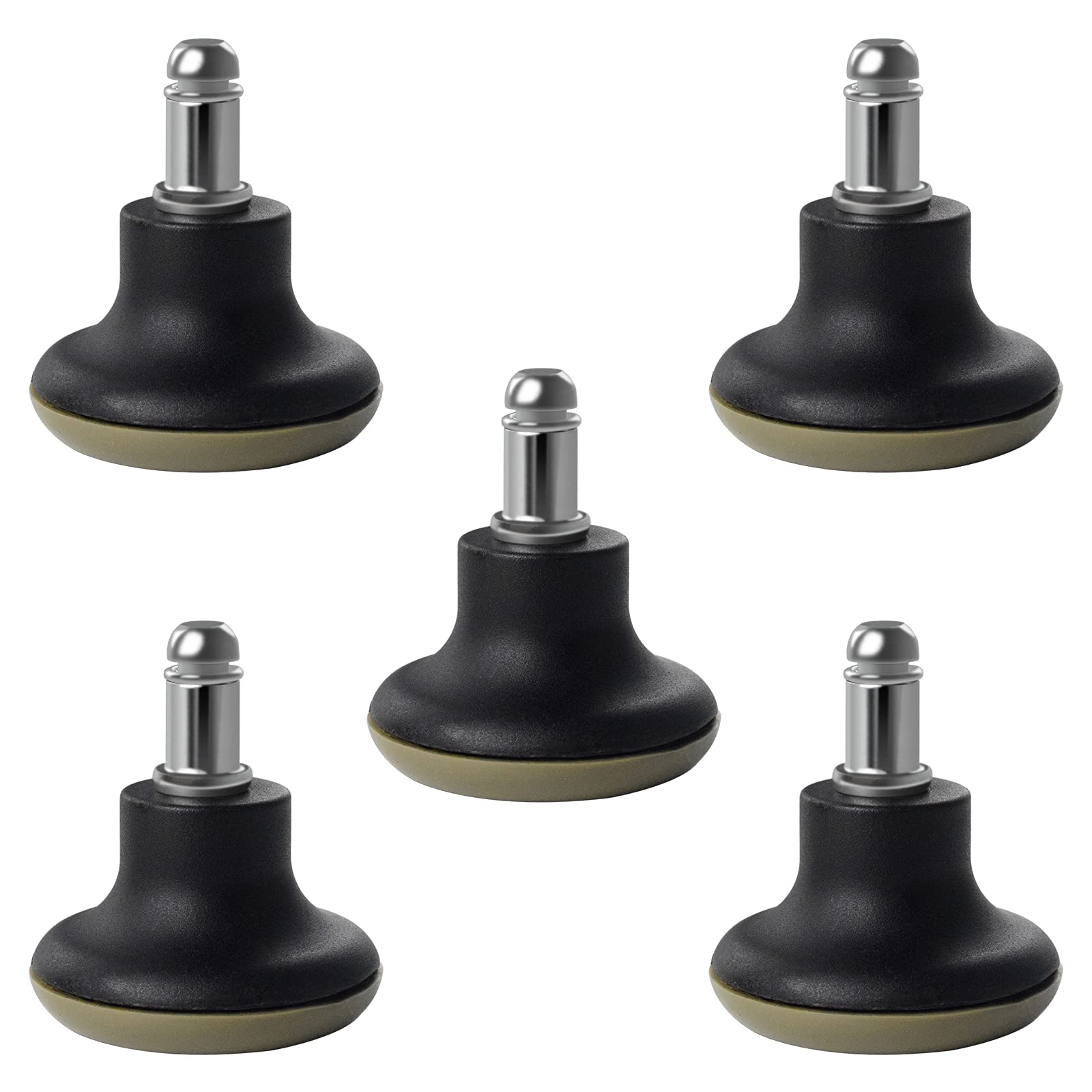 Photo 1 of AAGUT Stool Low Profile Bell Glides, Office Chair Feet Replacement 7/16" x7/8" Fixed Stationary Stem Castors with Nylon Bottom 5pcs,Short Office Chair Stopper