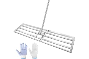 VASALAID Lawn Leveling Rake, 2024 Upgrade 48x12inch Heavy-Duty Stainless Steel Lawn Leveler with an Adjustable 78'' Extra Long Handle Lawn Leveling Tool for Yard, Backyard, Garden, Golf, Farm, Pasture