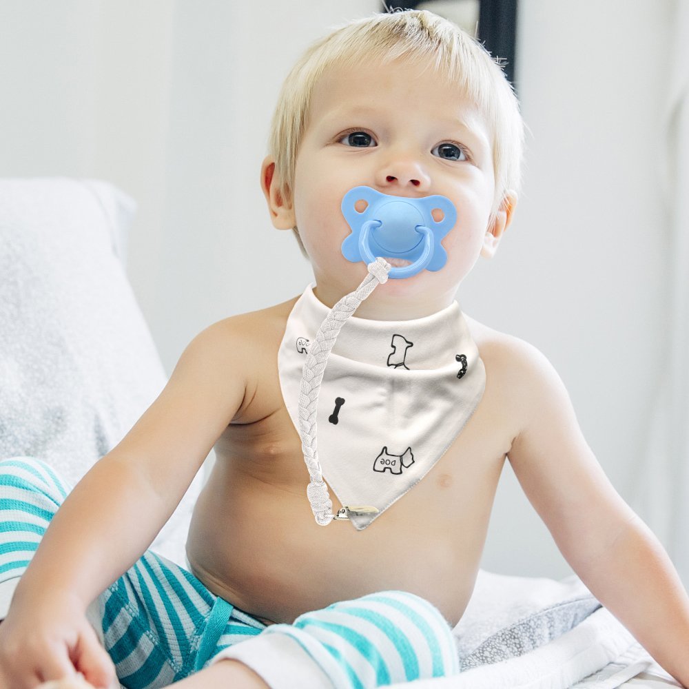 Perfect Baby Bib Set + 2 Pacifier Clips + 1 Pacifier in a Gift Bag, Pack of 2 Premium Quality Bibs for Boys or Girls