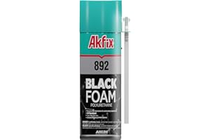 Akfix 892 Black Spray Foam Sealant (1x12 Oz.) - UV Resistant Polyurethane Expanding Spray Foam Insulation, Waterproof, Ideal for RV, Pond, Waterfall and Landscape Applications | 12 Oz. 1 Pack
