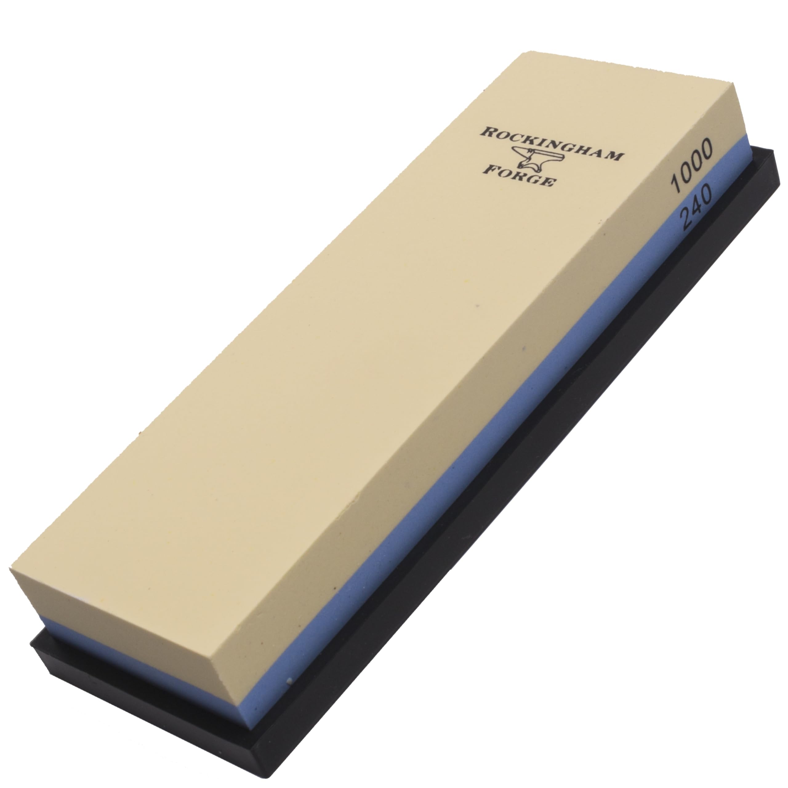 Rockingham Forge Ceramic Combination Whetstone 2-in-1 Coarse/Medium 400/1000 Grit - Professional Knife Sharpening Two Stones in One with Non-Slip Base- Knife Sharpener for Kitchen Knives