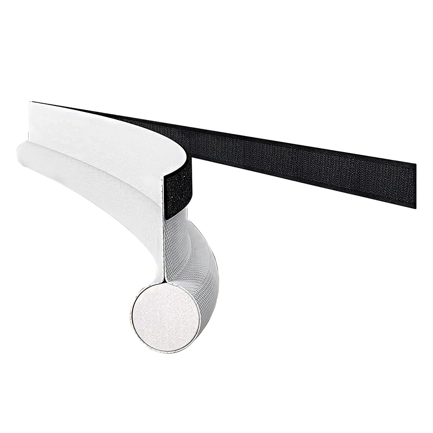 Door Draught Excluder, Front Door Draught Excluder, Flexible Door Bottom Sealing Strip, Anti-Cold Unilateral Door Bottom, Under Door Draft Stopper, for Interior／Exterior Doors,White