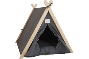 BEIJIALY Pet Teepee Tent for Small Dogs Cats, Washable Dog Teepee Tent, Soft Large Space Portable Indoor Dog House, Universal