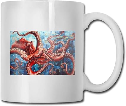 Amazon タコクラーケンマグカップ コーヒーホット飲料カップ ストーンウェアマグカップ セラミックコーヒーカップ 茶カップ11オンス面白いギフトコーヒー茶マグカップ ホーム キッチン 通販
