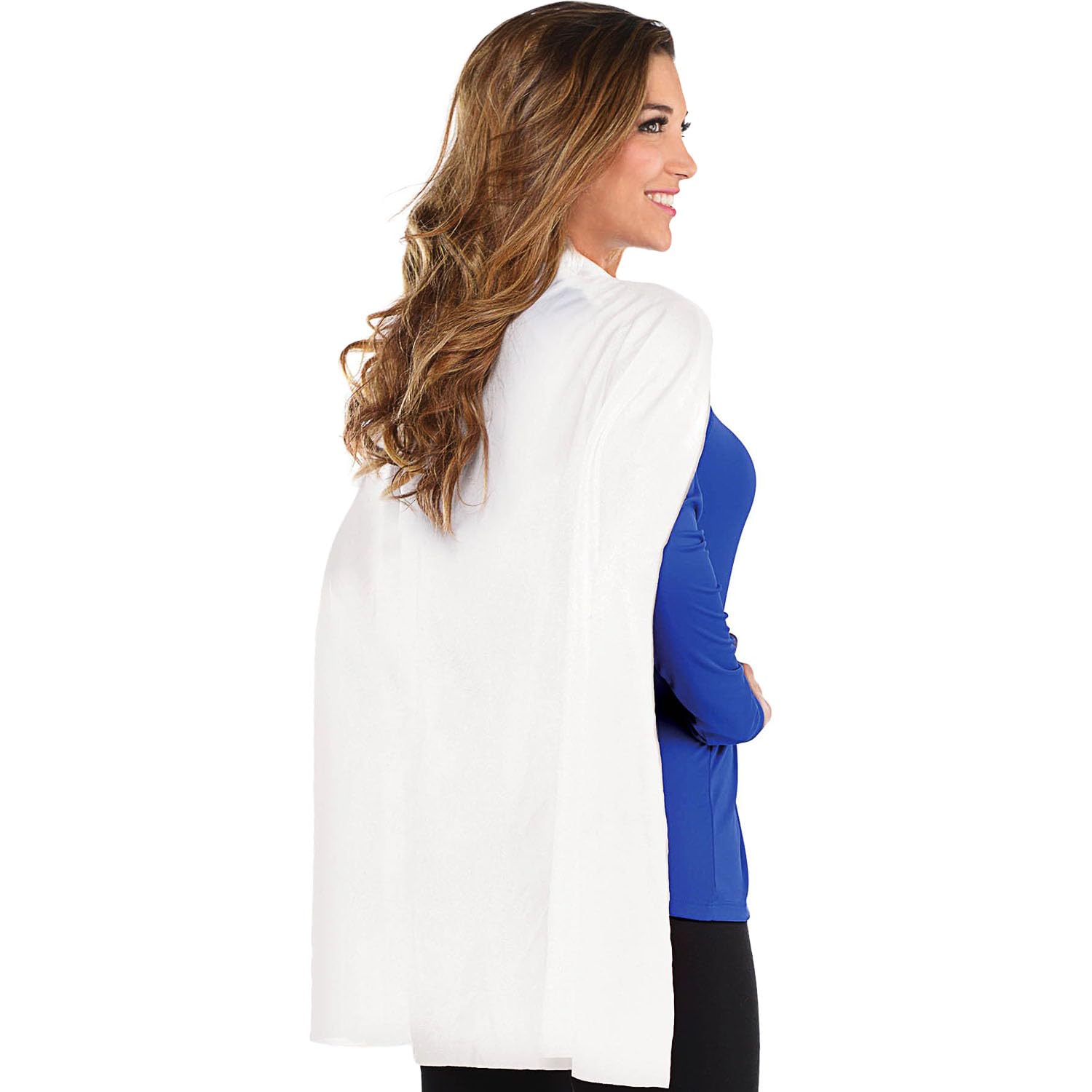 Photo 1 of White Cape Costume for Kids and Adults - One Size Fits Most (1 Count) - Great For Party Dress-Up - Superhero & Halloween Capes