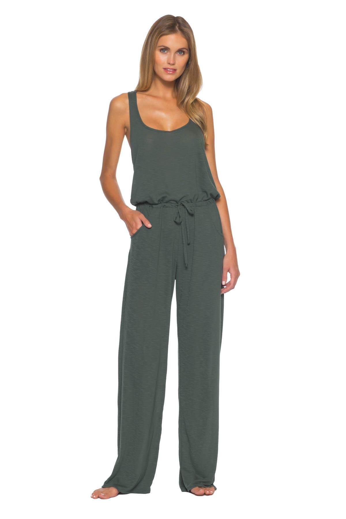 Becca by Rebecca Virtue Women's Breezy Basics TieFront Jumpsuit Swim