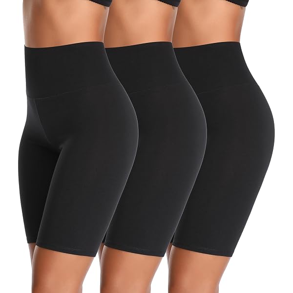 Women's High Waist Cotton Bike Shorts - Active Bermuda Leggings, 10" Length, Deep Coral (Small)