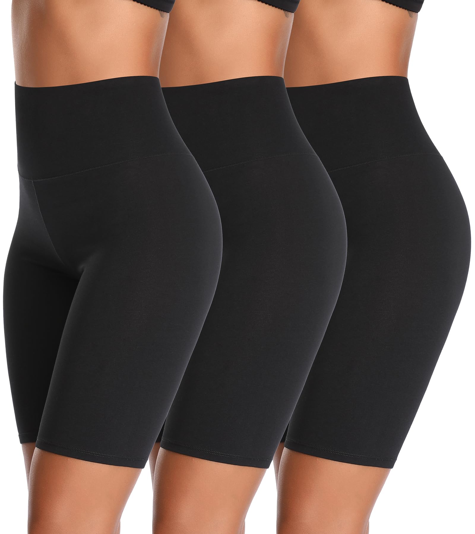 Photo 1 of K-CHEONY Women's Biker Shorts Cotton High Waisted Slip Boyshorts Underwear Yoga Workout Gym Shorts Leggings Black