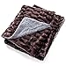 Over the Floor Superior Soft Faux Fur Sherpa Throw Blanket, Luxury Rectangular Pattern, 65x50-inches