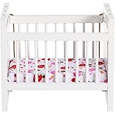 FAVOMOTO Mini Doll Crib, Miniature Dollhouse Crib Model Toy Doll House Furniture Accessories Baby Bed Model for Miniature Furniture (White)
