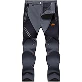 MAGCOMSEN Men's Snow Ski Pants Fleece Lined Water Resistant Winter Pants with 4 Zip Pockets for Snowboard Hiking Outdoor