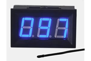 UCTRONICS 0-167°F Fahrenheit Digital Temperature Meter Blue LED Display MF55 Type NTC Thermistor Temp Sensor 2-Wires Reverse Polarity Protection with Black Case