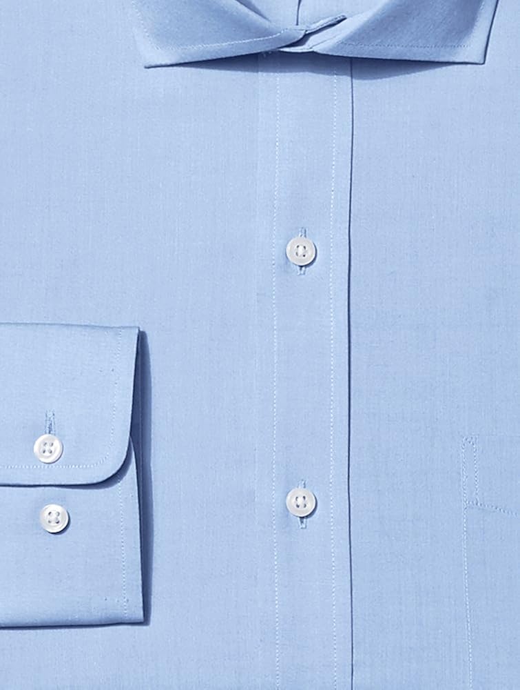  Brand - Buttoned Down Men's Classic Fit Cutaway-Collar Solid Pinpoint Dress Shirt, Supima Cotton Non-Iron: Clothing