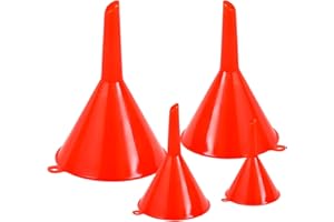 CCHRN 4 PCS Oil Funnels, 4 Sizes Wide Mouth Fuel Funnel Set Long Neck Refueling Tool, Automotive Plastic Funnels for Filling 
