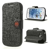 Smays M Leather Wallet Protective Case with Stand for Samsung Galaxy S Duos S7562 S7560 S7560M / Duos 2 S7582 S7580 (Black)