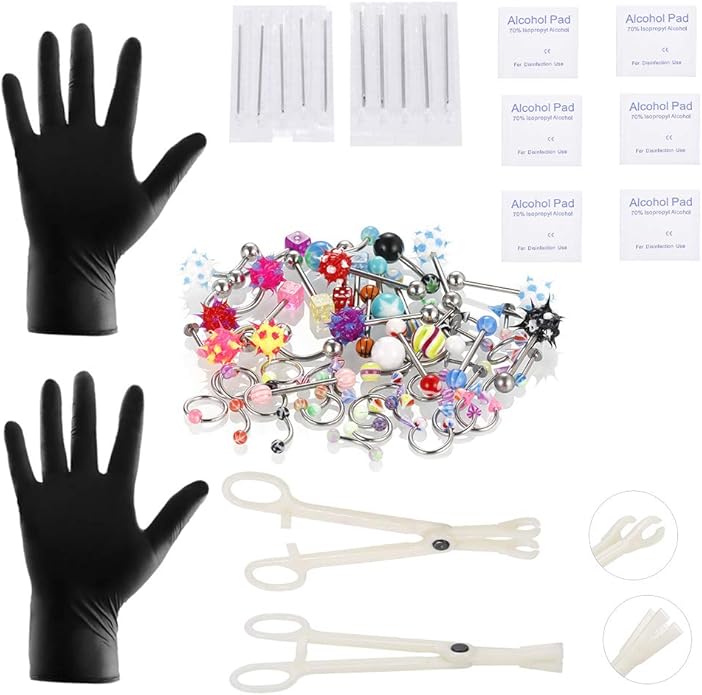 Xpircn 80PCS Piercing Jewelry Needle Kit Stainless Steel