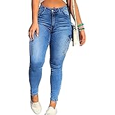 AprPith Skinny Cargo Pants Women High Waisted Jeans Stretch Fashion Casual with Flaps 6 Pockets