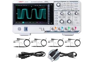 UNI-T UPO1204 DSO Ultra Phosphor Digital Oscilloscope 200MHz 4 Channels 2 GSa/s 56 Mpts Memory Depth 500,000 wfm/s 7 Inch Display Fast Acquire 1 Mpts FFT Points