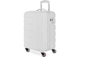 SwissGear 7366 Hardside Expandable Luggage with Spinner Wheels, White, Carry-On 19-Inch