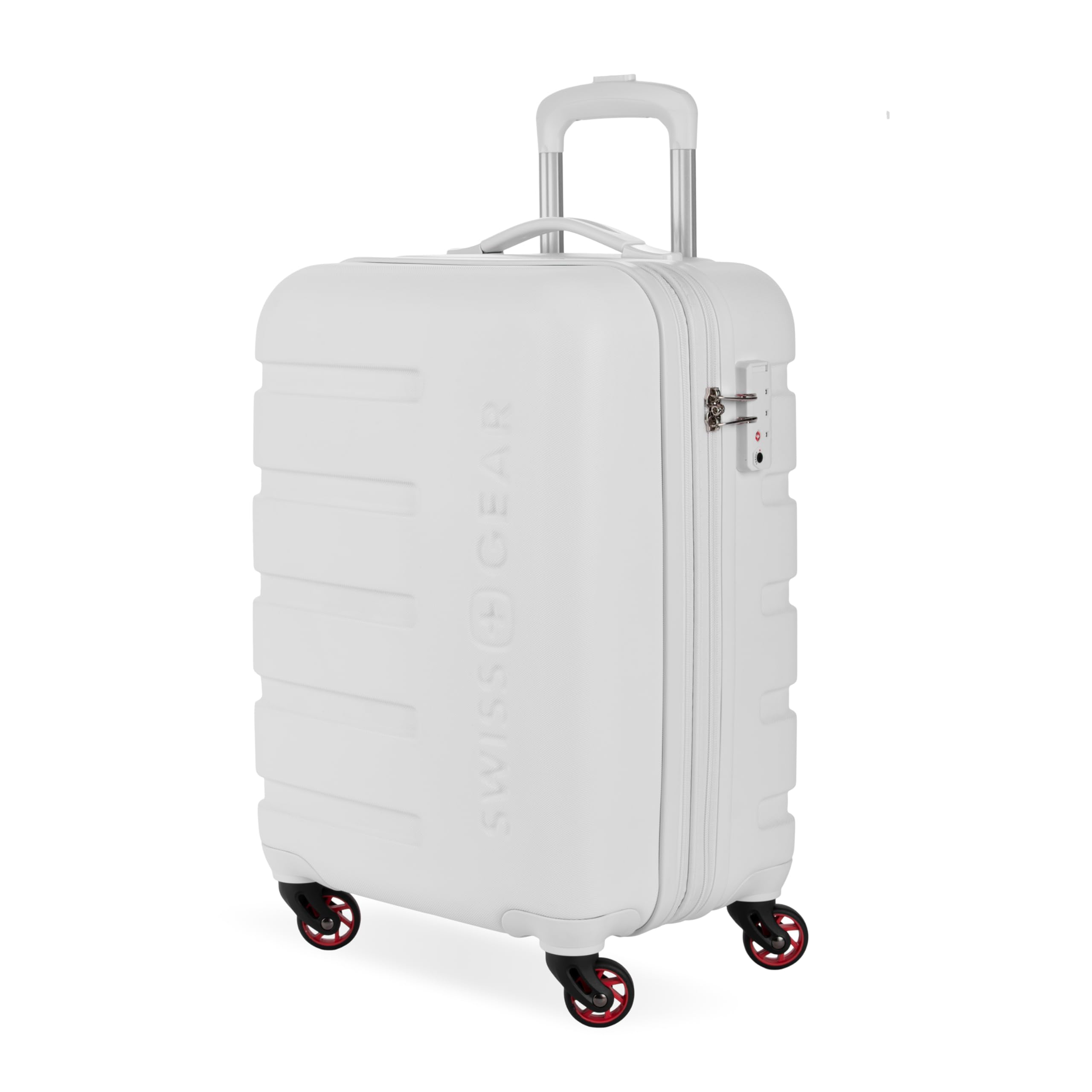 SwissGear 7366 Hardside Expandable Luggage with Spinner Wheels, White, Carry-On 19-Inch