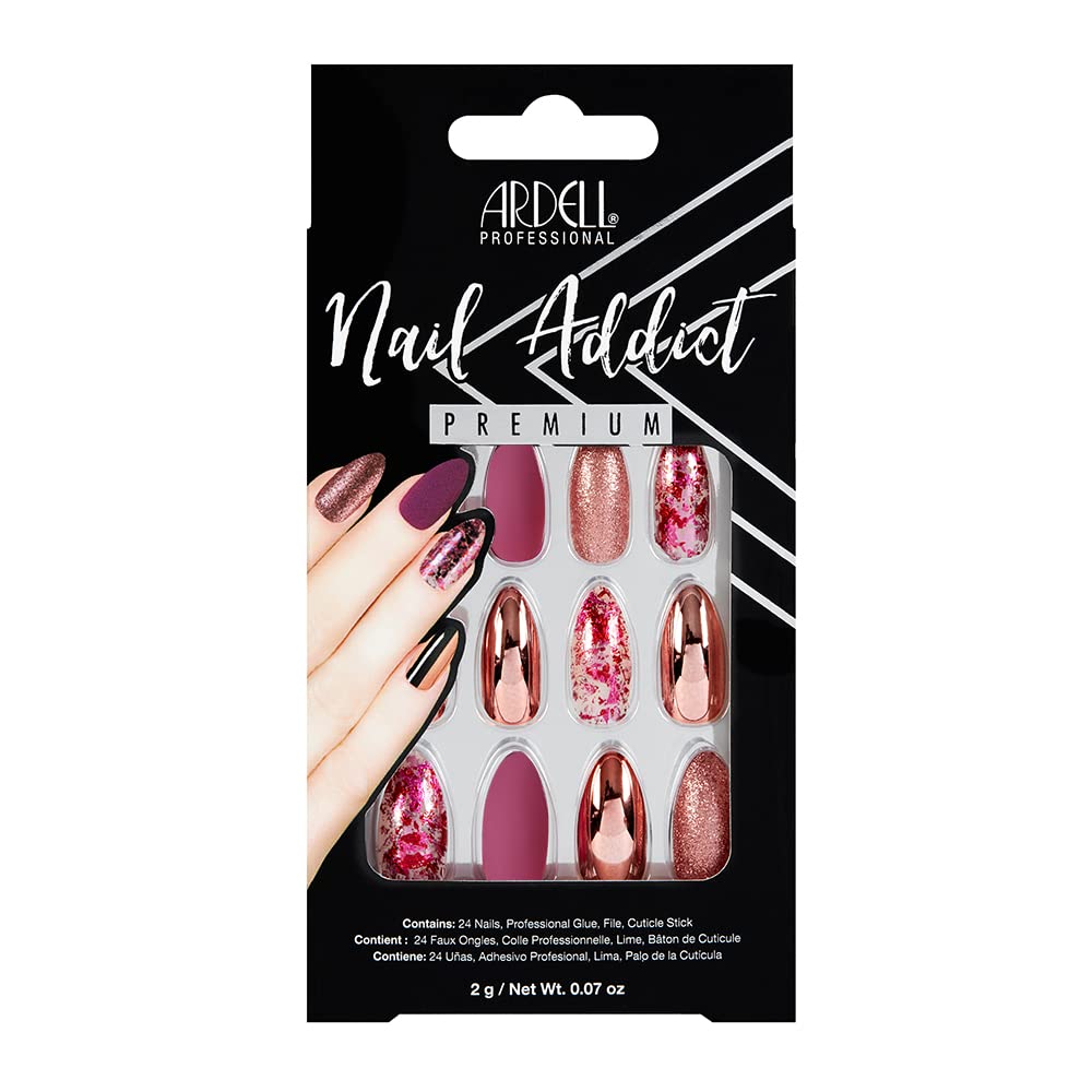Ardell Nail Addict Premium Artificial Nail Set, Red Cateye