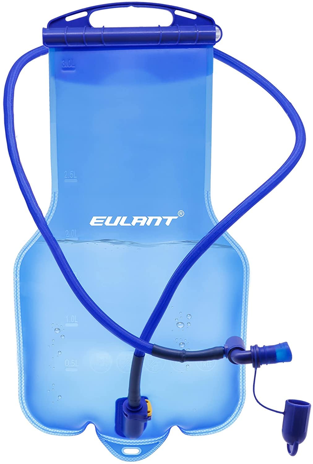 EULANT Water Bladder 1L/2L/3L Updated TPU Hydration Bladder Leak Proof Foldable Water Storage Pouch for Cycling Running Climbing Hiking, Capacity Adjustable & with Hose Protection Sleeve,BPA Free