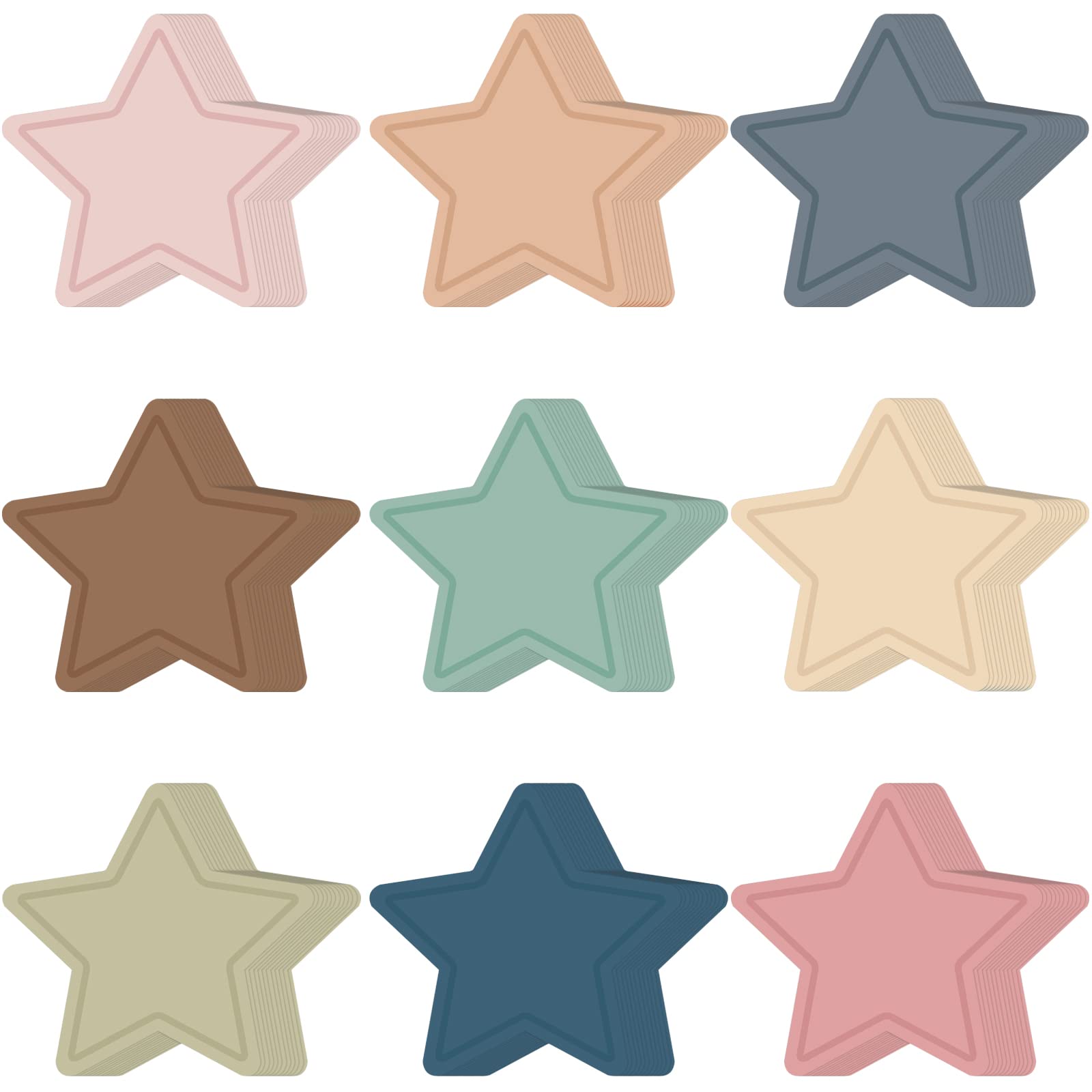Photo 1 of Geyee 108 Pcs Star Cutouts Paper Boho Classroom Decor Bulletin Board Stars Assorted Colors Die Cut for Teachers DIY Craft Projects Office School Chalkboard Wall Decor (5.5 Inch)