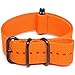 DaLuca Ballistic Nylon Military Watch Strap - Orange (PVD Buckle) : 26mm
