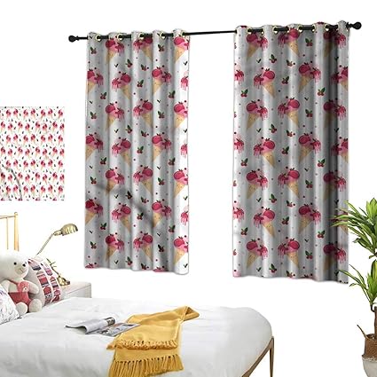 Amazon Com Ice Cream Decor Curtains Melting Cranberry Top