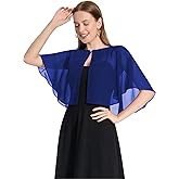 Pukguro Capelets for Women Soft Chiffon Shawls Wraps Shurg for Evening Wedding Capes Bolero Cover Up