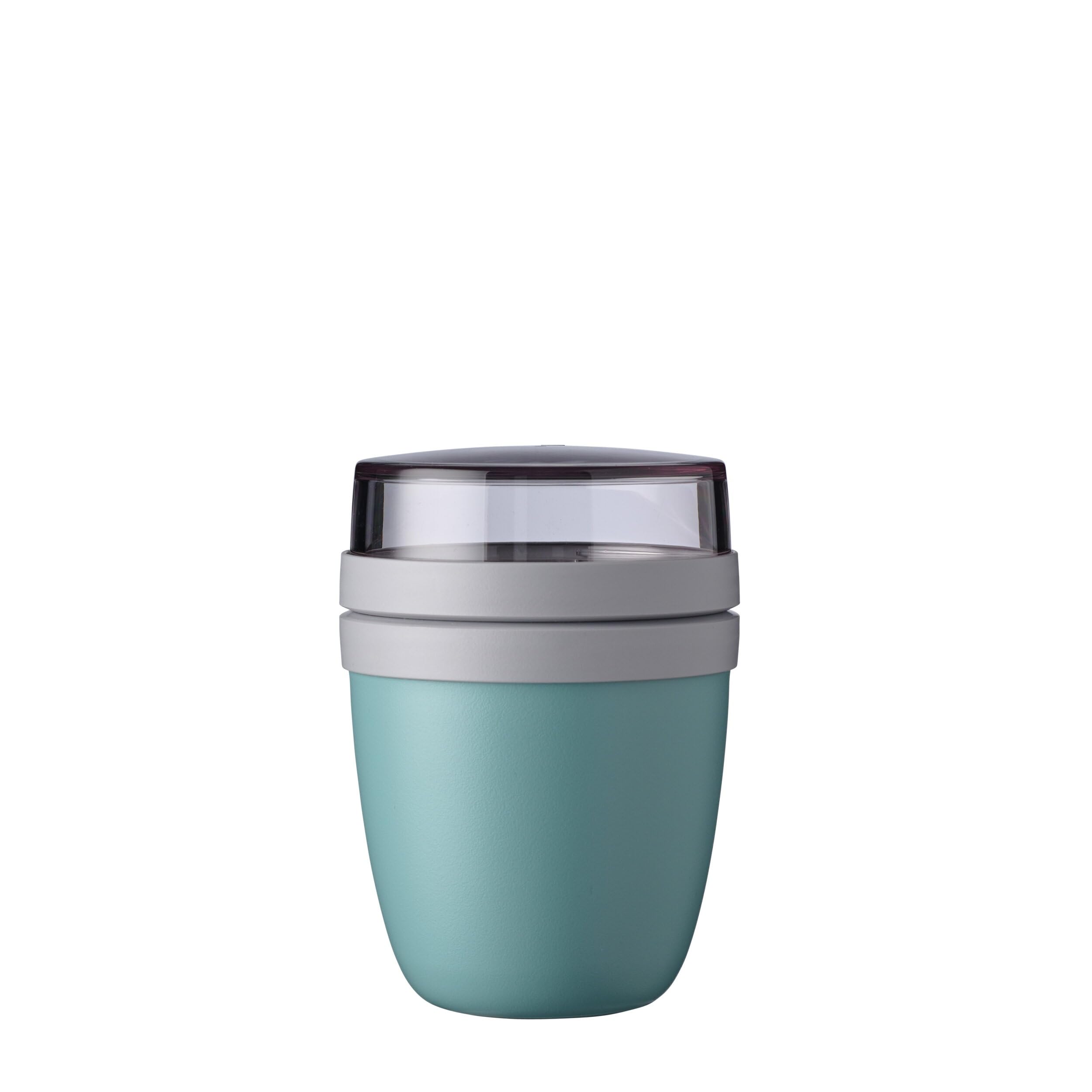 Mepal – Lunchpot Ellipse Mini – Practical Yoghurt Cup & Muesli Cup – Separate Compartments for Yoghurt & Muesli - Suitable for Freezer, Microwave & Dishwasher – 300 ml + 120 ml – Nordic Green