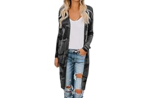 BOKELEY CARDIGAN Bokeley Coat for Womens, Women Shirts Long Cardigan Camouflage Long Sleeve Coat Outerwear Coat