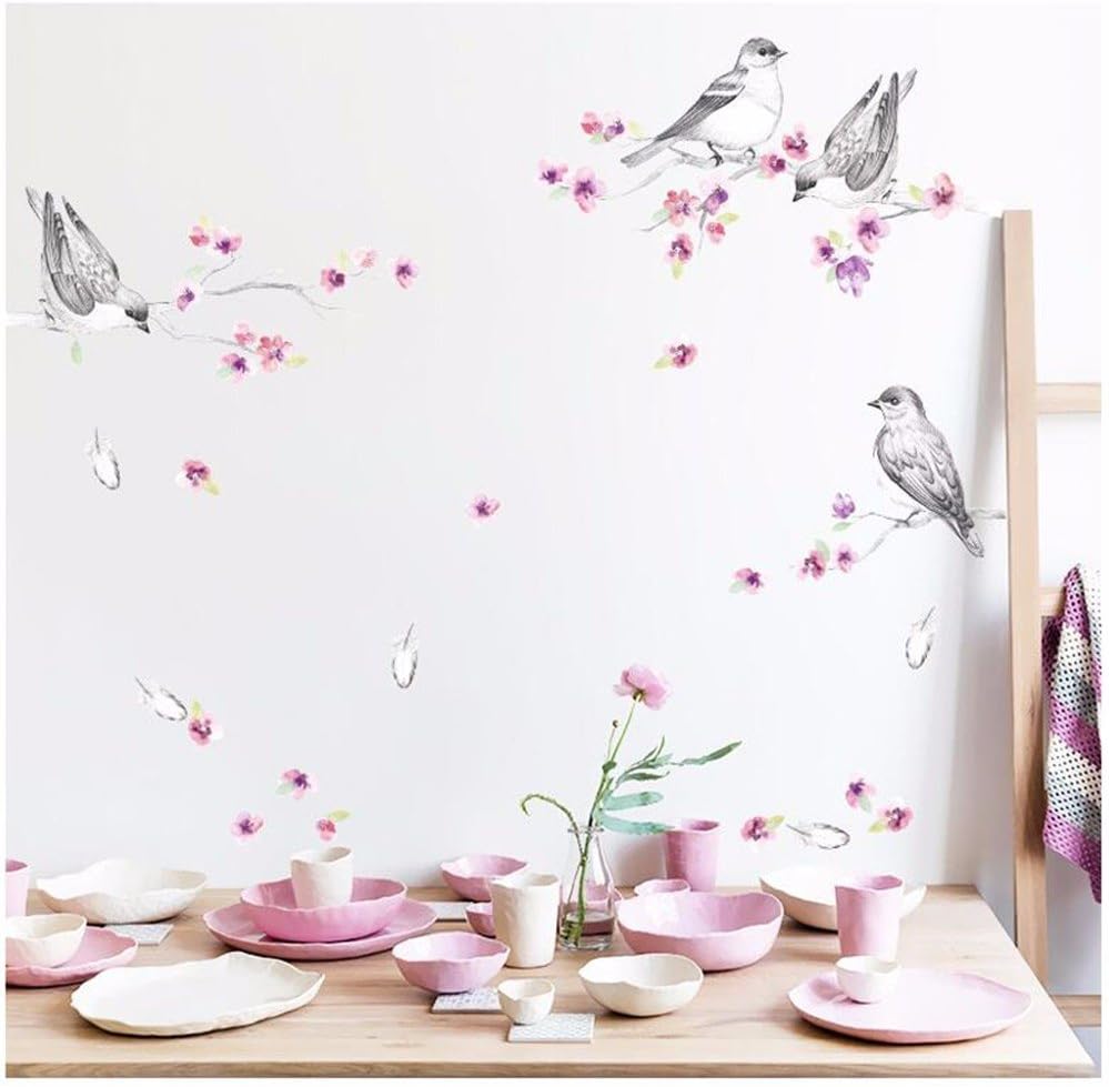XJKLFJSIU Bedroom Bird Wall Stickers Living Room Tv Sofa Aisle Backdrop Wall Stickers Restaurant Wall Stickers, 80 * 115Cm