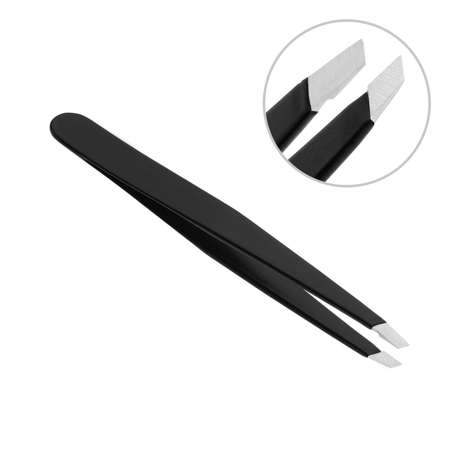 Eyebrow Tweezers Stainless Steel Facial Hair Removal Tweezers in Black
