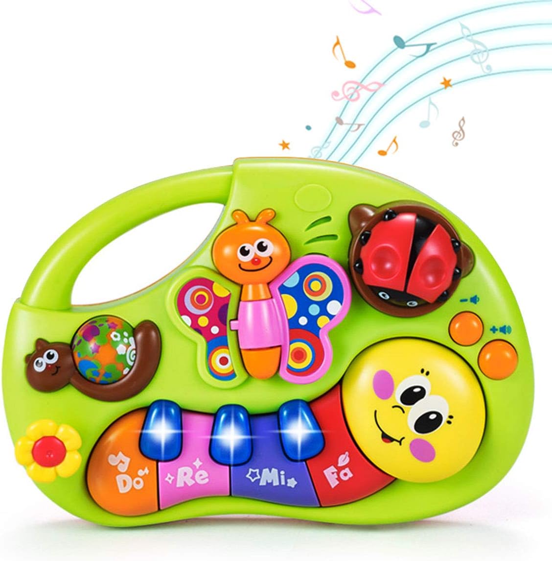 HOLA Musical Baby Toys 6 to 12 Months, Baby Piano Light Up Caterpillar Musical Toys for Toddlers 1-3, Learning Developmental Infant Baby Toys 6 9 12-18 Months, 1 Year Old Girl Toy: Toys & Games