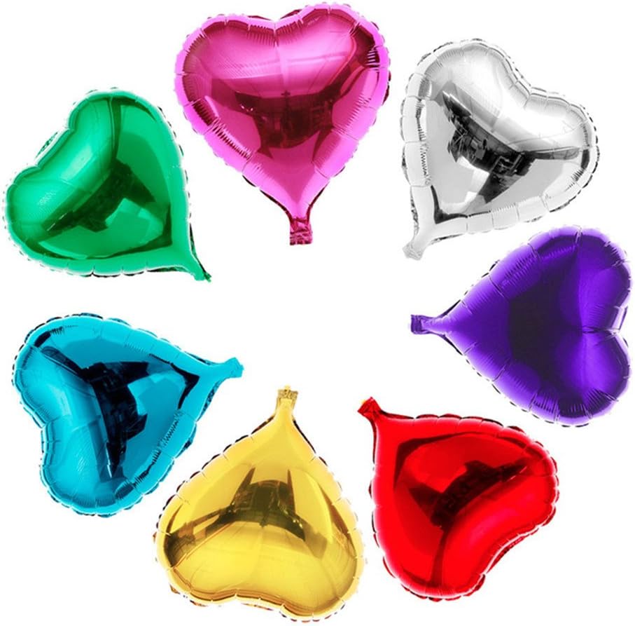 Zhiheng 10pcs Heart Balloos for Party Decoration,18inch Heart Shaped Foil Balloons for Birthday,Christmas,Graduation,Wedding Party Accessories (Silver) - Image 5