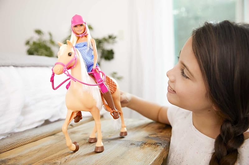 Boneca barbie com cavalo de brinquedo +3 anos (mattel fxh13)