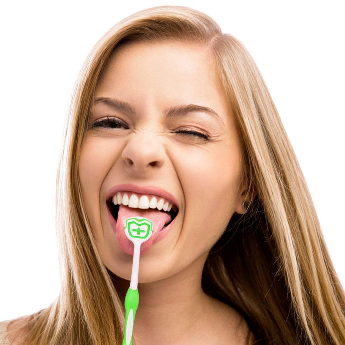 Tongue Brush, Tongue Scraper, Tongue Cleaner Helps Fight Bad Breath, Professional Tongue Brush for Freshing Breath, 2 Tongue Scrapers - 2 Pack (Blue + Green) : Beauty