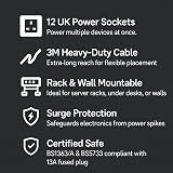 RGB Networks 12 Socket Extension Lead PDU 3m UK Plug Surge Protected view 2