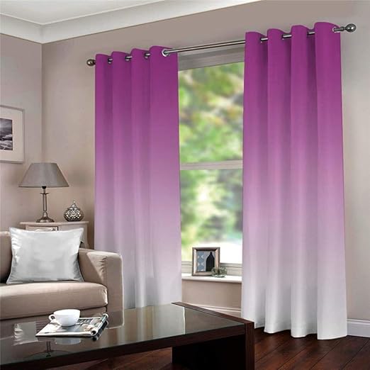 Venivici Farbverlauf Vorhänge 2er Set - Ombre Regenbogen Verdunklungsvorhang 166cm