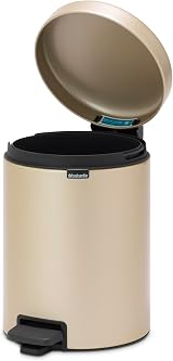 Brabantia NewIcon 5L Pedal Bin Metallic Gold Soft-Closure Bathroom view 3