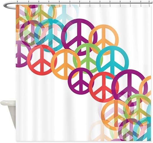 Amazon Com Cafepress Abstract Peace Signs Shower Curtain