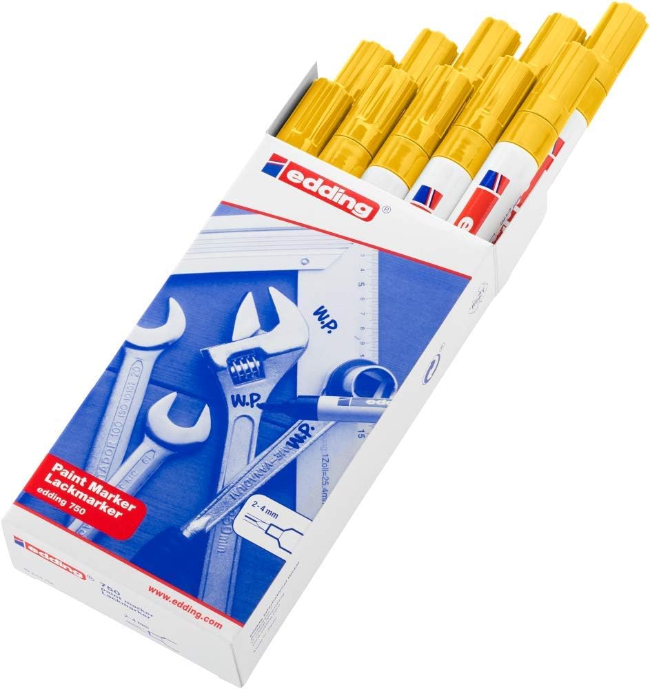 Edding 750 Bullet Tip Paint Marker Medium Yellow (Pack of 10) 750-005, 1 count (Pack of 10) - Image 3