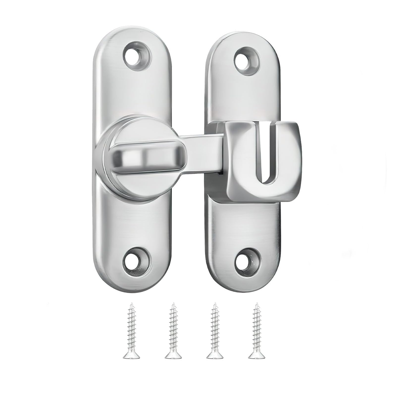 Flip Sliding Barn Door Lock,90/180 Degree Sliding Door Lock Latch Small Latch Anti Theft Door Lock Flat Lock Door Bolt Opening Door Hardware Accessories for Barn Door,Pet Door,Kitchens,Bathrooms