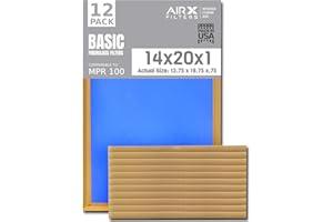 14x20x1 Air Filter Comparable to MPR 100 Basic Economy Furnace Filters, 12 Pack of Non Pleated Fiberglass Filter For Dust - Low Airflow Restriction! From AIRX FILTERS WICKED CLEAN AIR.